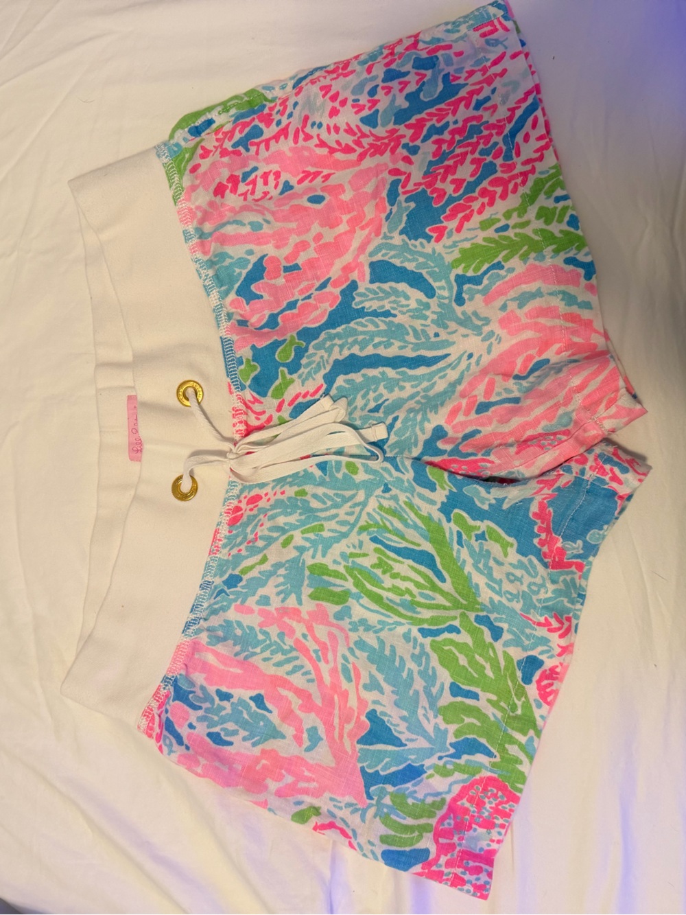 Lilly Pulitzer Pink, Blue & Green Printed Drawstring Shorts